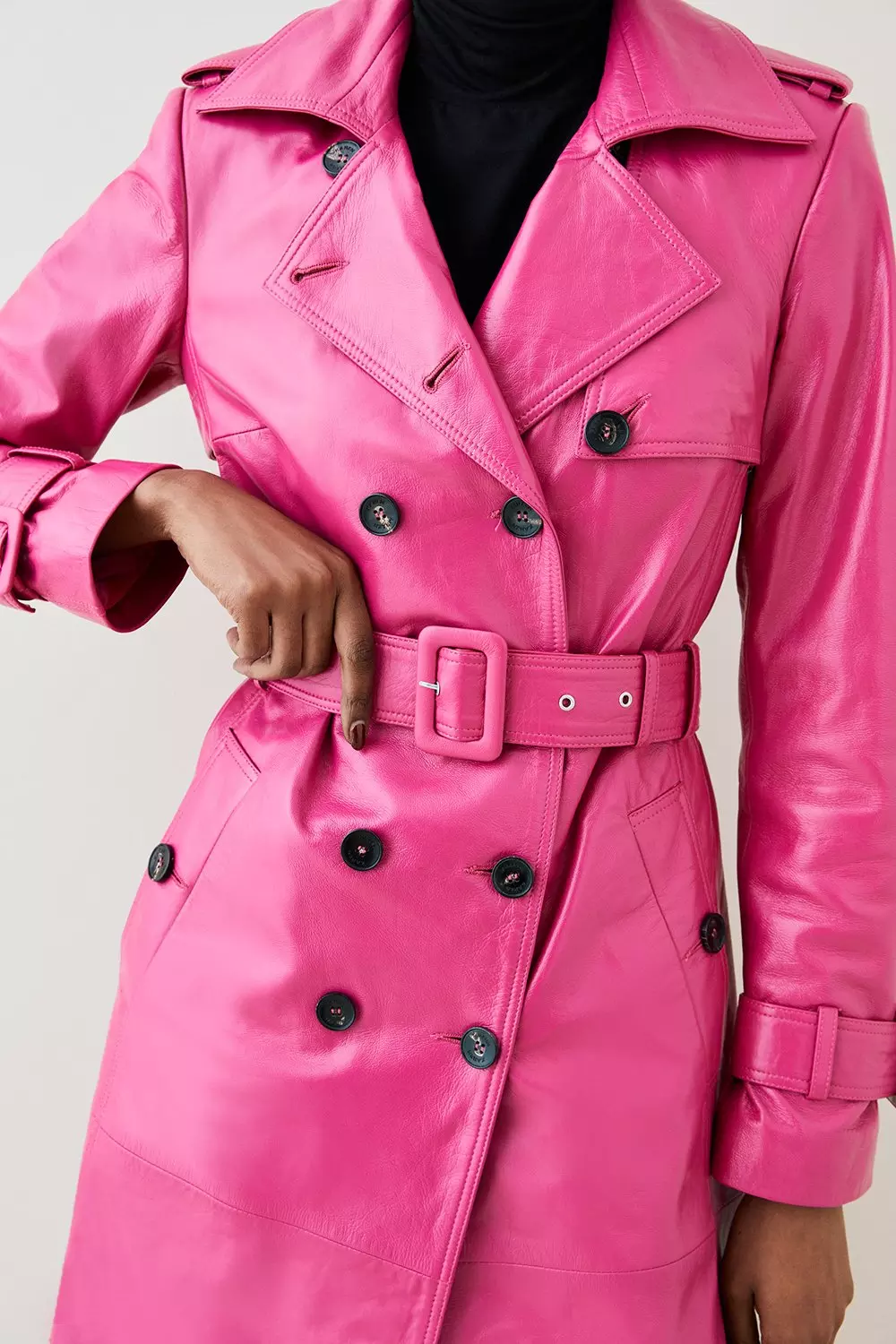 Karen millen 2025 pink leather jacket